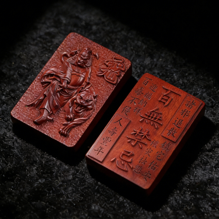 Thunderbolt Jujube Wood Zhong Kui No Taboo Plaque, Taoist Safe and Sound Plaque. Fine Jujube Carved Zhong Kui Pendant Ornament - Image 2