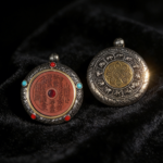 Thunderbolt Jujube Wood Silver Mounted Mountain God Lucky Coin Pendant, Inlaid Crystal Drop, Reverse Nine-Palace Eight-Di Necklace Ornament for Men and Women - Image 2