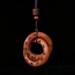 Thunderstruck jujube wood circle of heaven and earth, 2cm pendant, a single piece of Yin and Yang, hand-wo Taoist ritual jewelry necklace. - Image 2