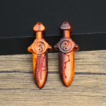 Thunderstruck peach wood purple wisteria name plaque with a small sword engraved on the back, with the Big Dipper painted with cinnar, pendant hanging ornament for personal use - Image 4