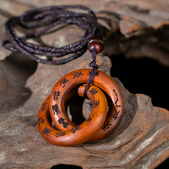 Thunderstruck jujube wood circle of heaven and earth, 2cm pendant, a single piece of Yin and Yang, hand-wo Taoist ritual jewelry necklace. - Image 3