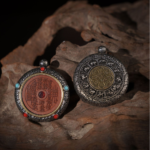 Thunderbolt Jujube Wood Silver Mounted Mountain God Lucky Coin Pendant, Inlaid Crystal Drop, Reverse Nine-Palace Eight-Di Necklace Ornament for Men and Women - Image 4