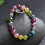 Natural Candy Tourmaline Single Strand Bracelet | Premium Elastic Beaded Jewelry for Women, Couple Matching Bracelet - Image 2