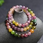 Stackable Natural Multi-Color Tourmaline Beaded Bracelet – Healing Crystal for Joy & Energy Balance - Image 2