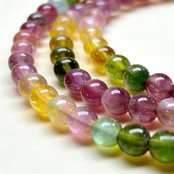 Natural Candy Tourmaline Single Strand Bracelet | Premium Elastic Beaded Jewelry for Women, Couple Matching Bracelet - Image 4