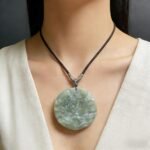 Natural Ice Green Jade Mountain & Water Pendant | Hand-Carved Serenity Amulet | Prosperity & Balance Talisman (Unisex) - Image 6