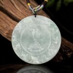Hand-Carved Grade A Jadeite 12 Chinese Zodiac Pendant | Lotus & Fortune Symbol Amulet Necklace (Unisex)