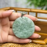 Natural Ice Green Jade Mountain & Water Pendant | Hand-Carved Serenity Amulet | Prosperity & Balance Talisman (Unisex) - Image 2
