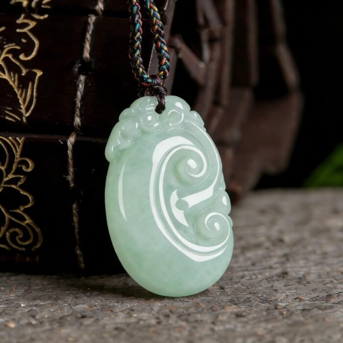 Natural Green Jade Ruyi Pendant – "As You Wish" Lucky Charm, Grade A Jade Good Fortune Amulet (Unisex) - Image 5